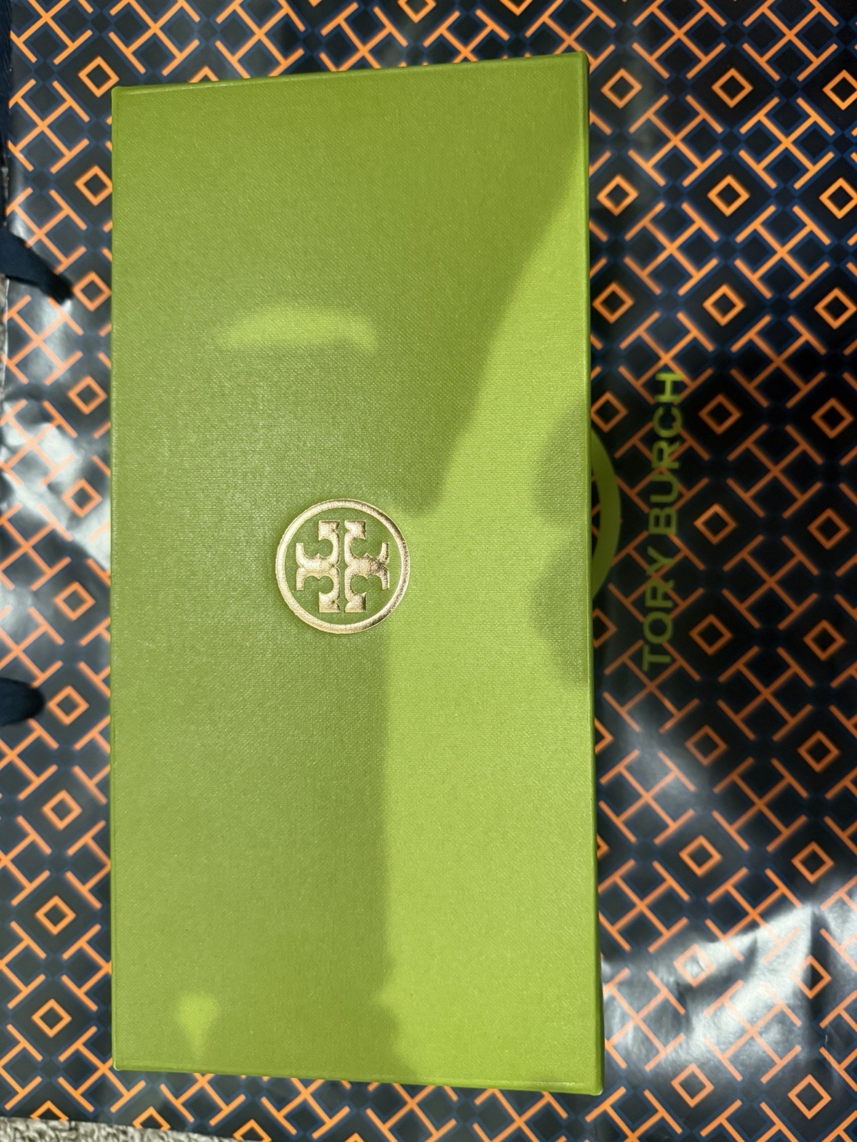 Tory Burch Women’s Blue Logo Thong Slip-On Leather Sandals Rubber US 8