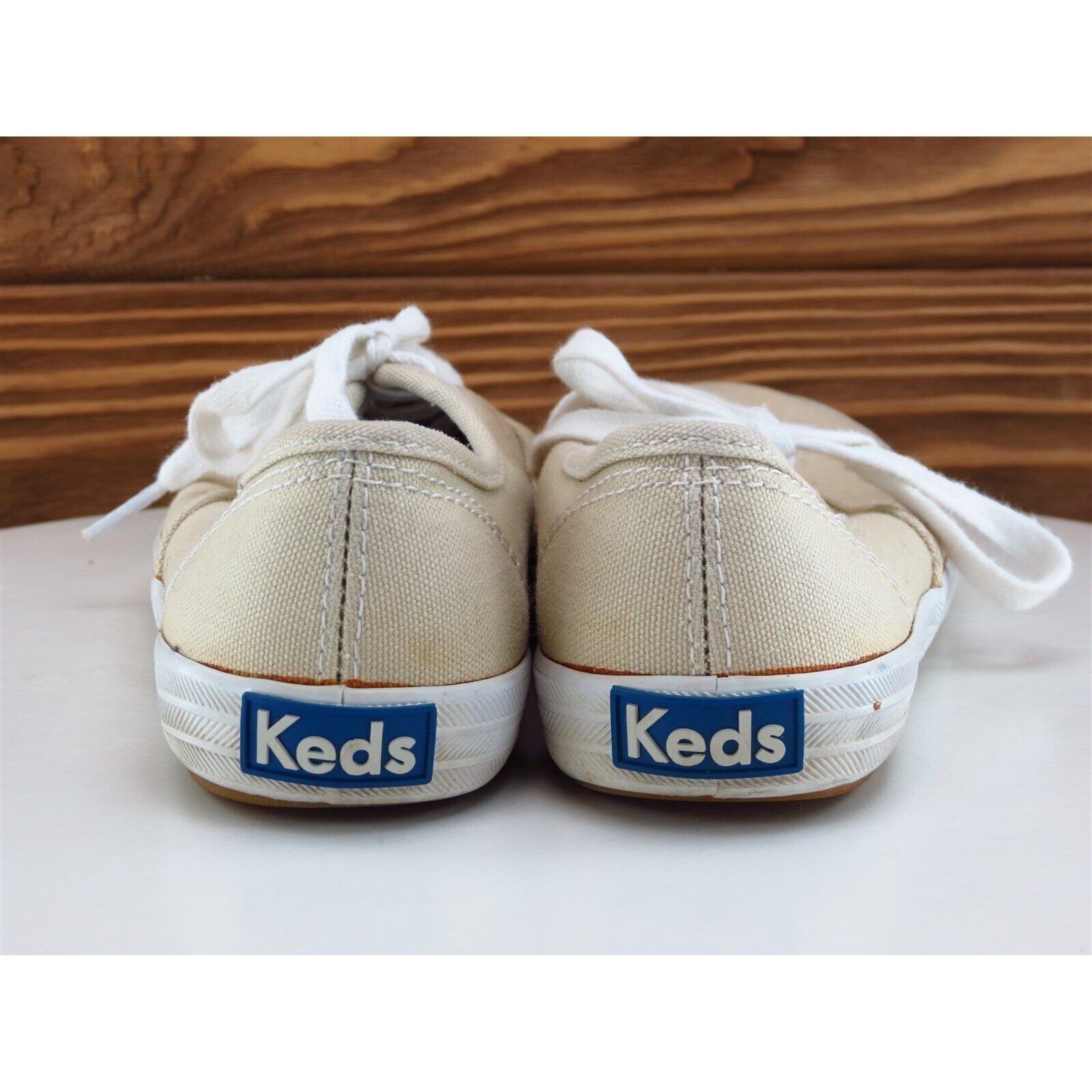 Keds Size 4.5 Sneaker Beige Fabric Medium (B, M) Lace Up Women