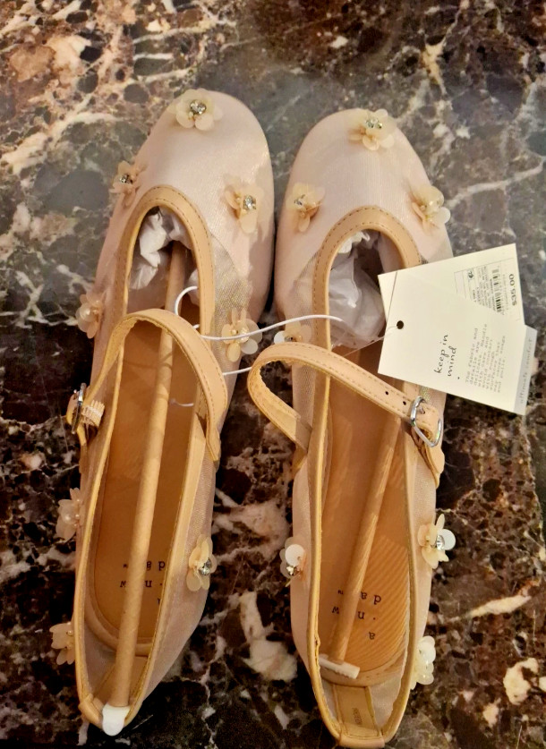 Women’s Everly Floral Mesh Mary Jane Ballet Flats with Memory Foam Insole 200
