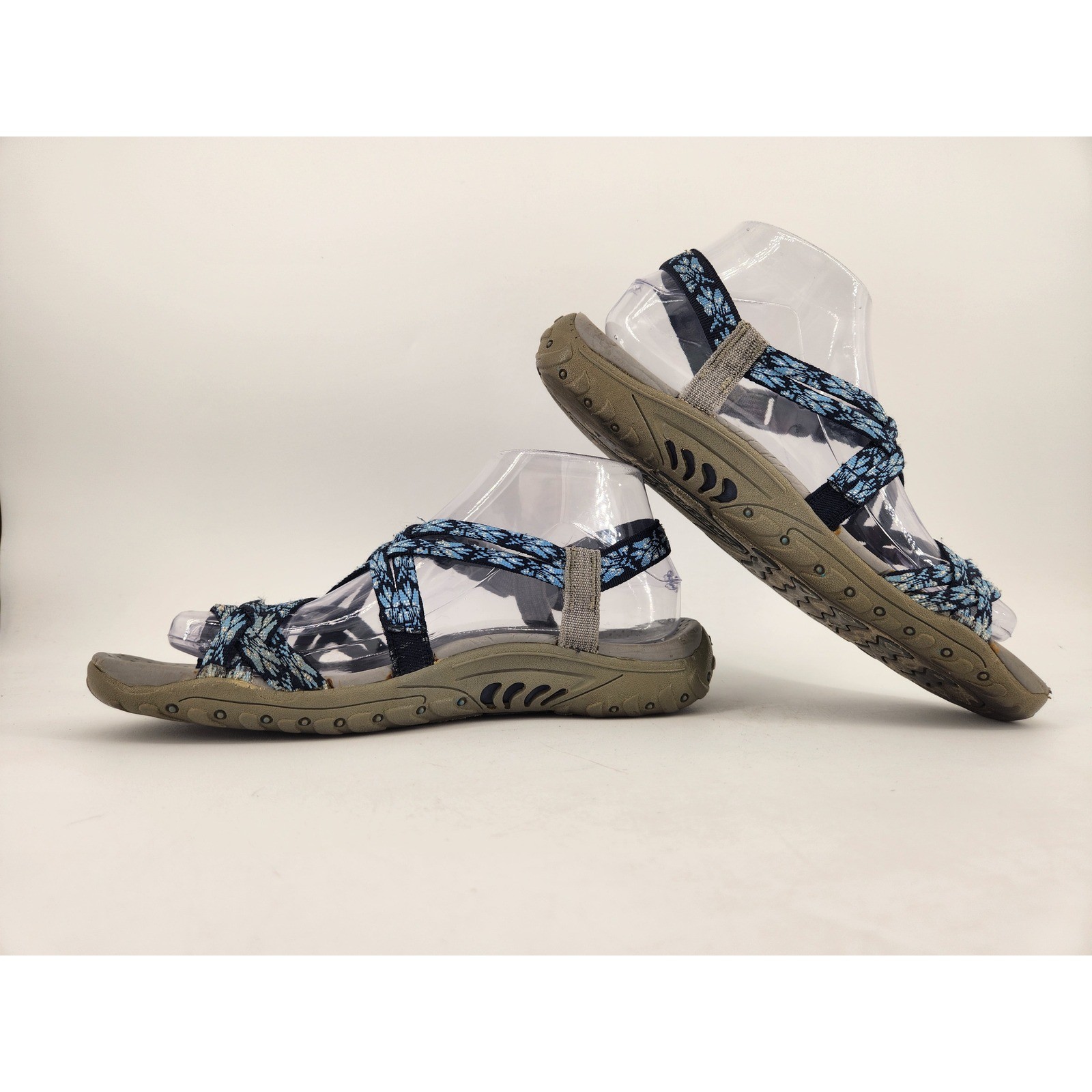 Skechers Reggae Positive Space Strappy Athletic Sandals Womens 9 Blue Buckle