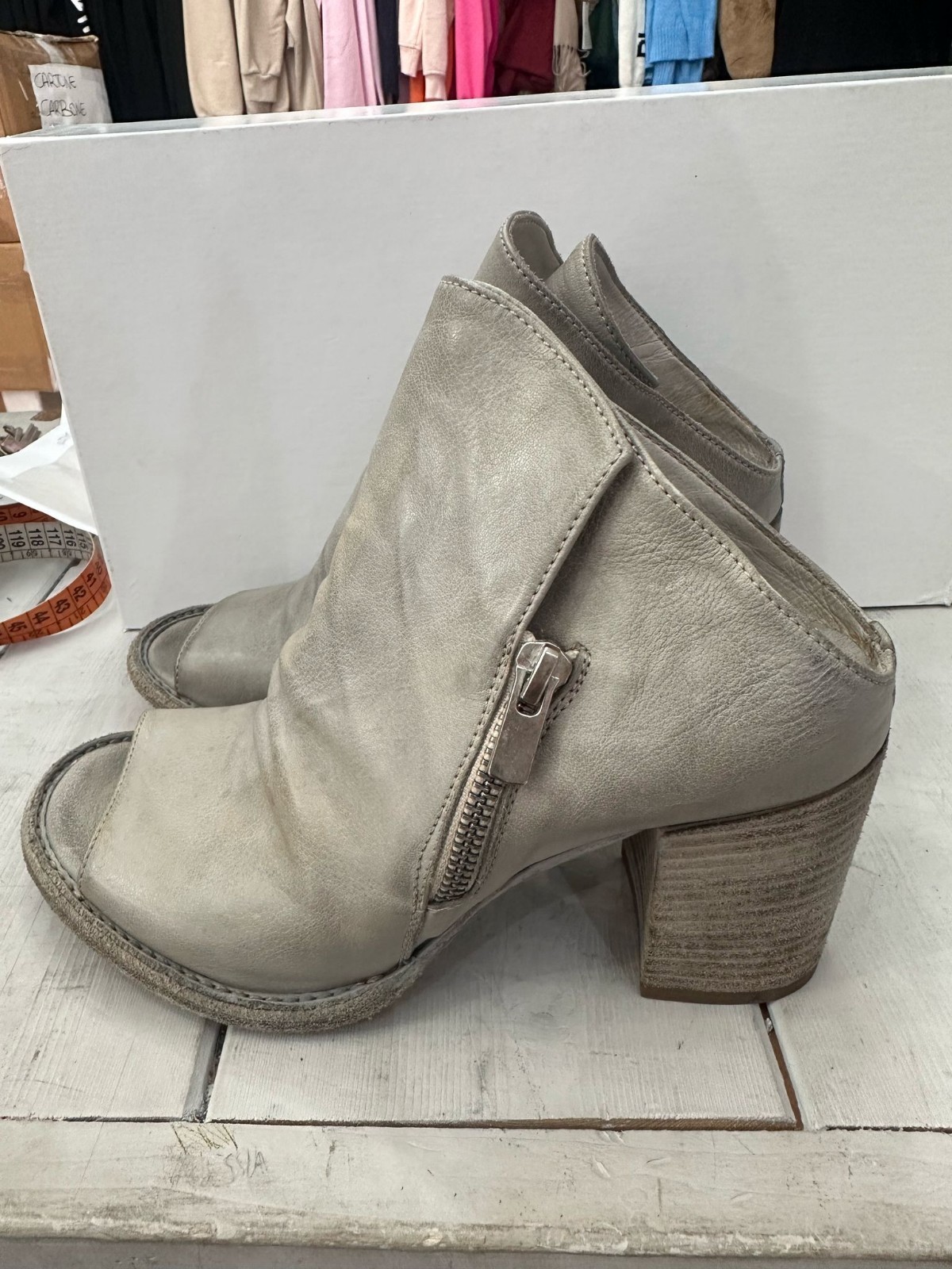 Officine Creative Ankle Boots Genuine Leather Woman SizeEu37 Beige Heel 3 1/8in