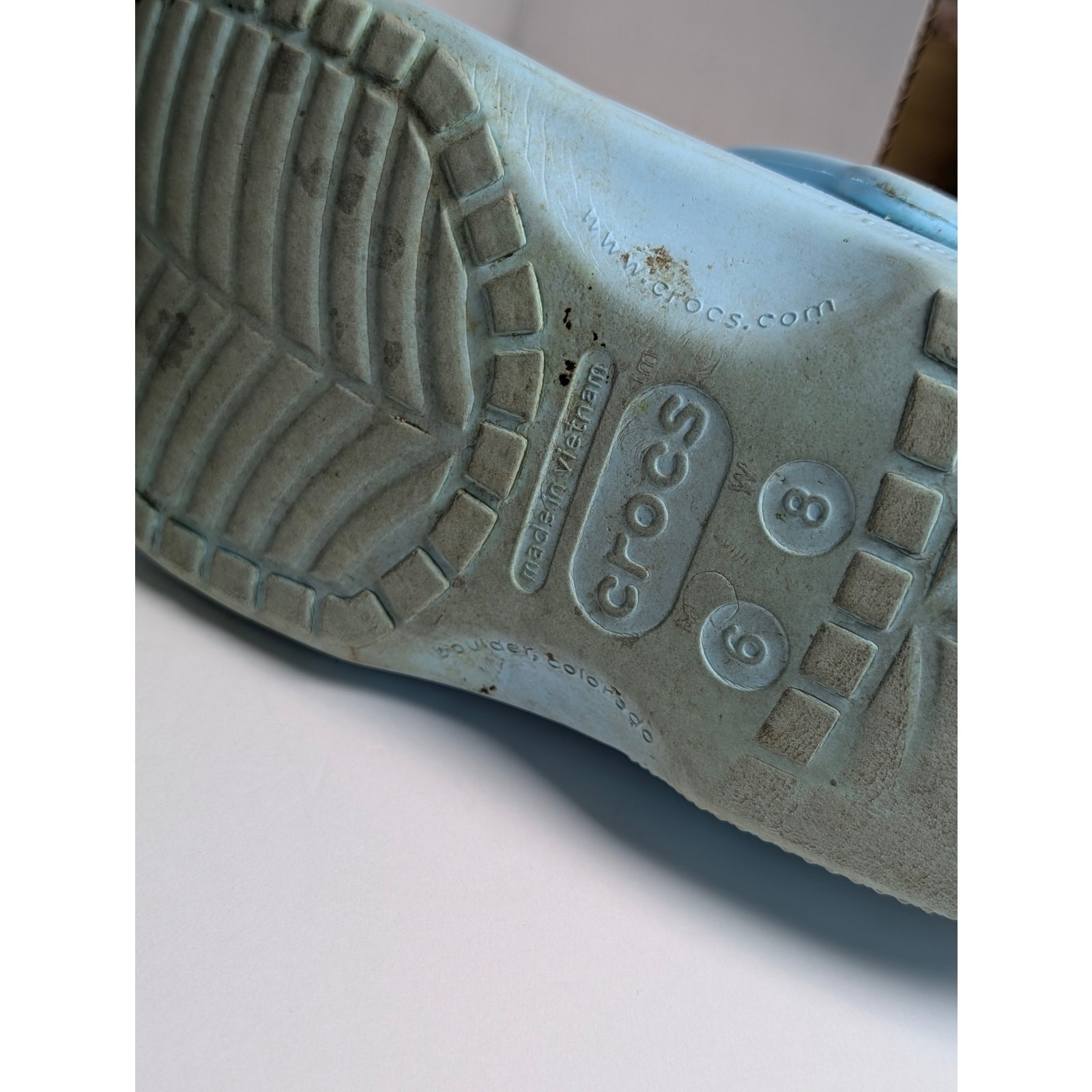 Crocs Classic Clog Womens 8 Light Sky Blue Water Slip On Sandals Shoes M6