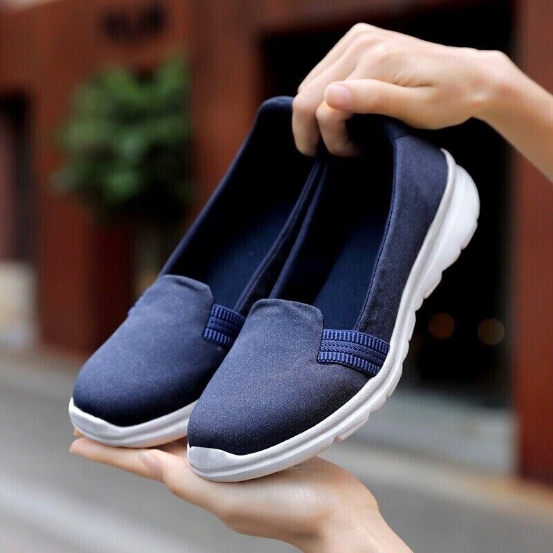 Womens Fashion Loafers Shoes Comfortable Sock Slip-on Ballerina Wedge Shoes Size