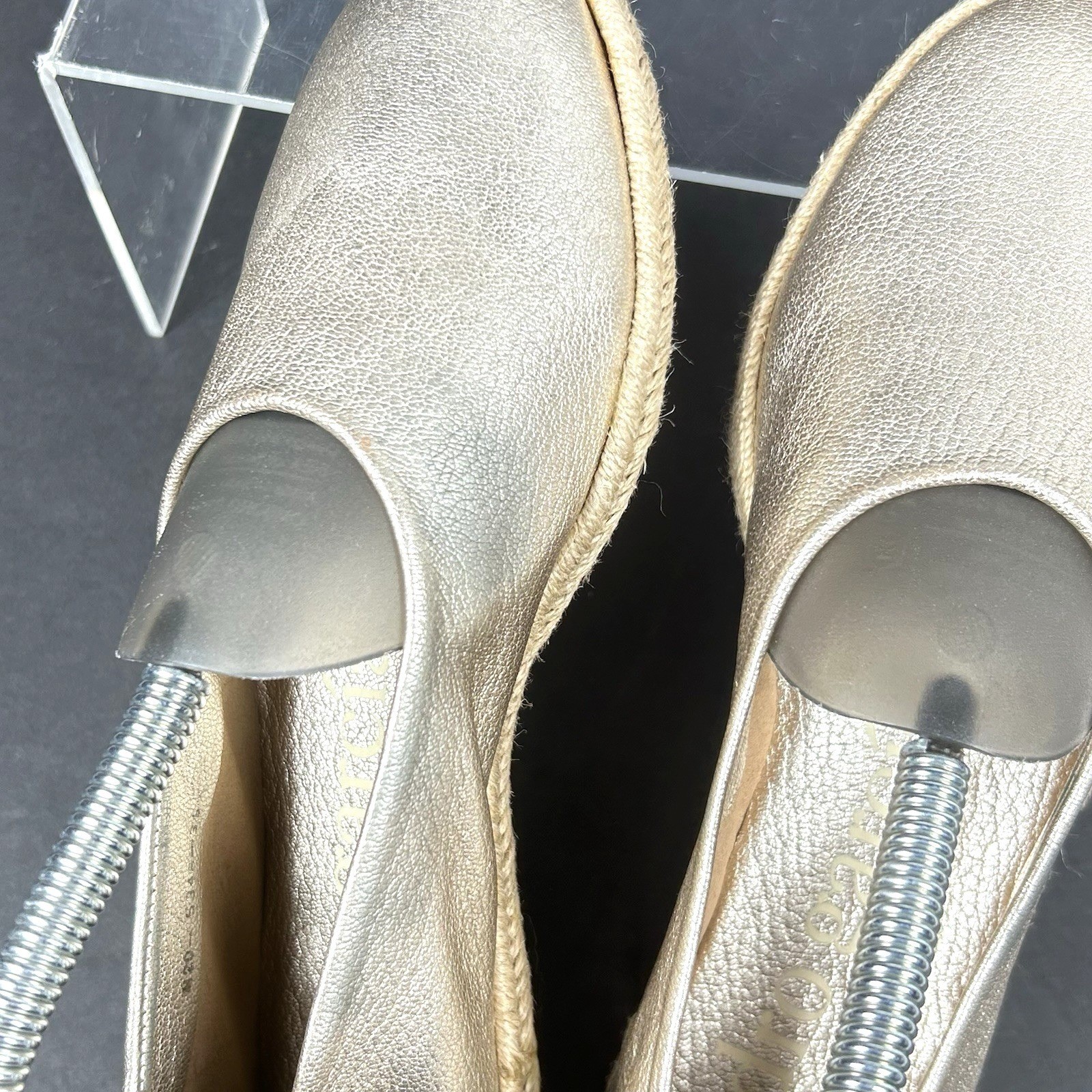 Pedro Garcia SEE PHOTOS Size 36 US 6 GOLD LAME Espadrille Flats NEW Hilaria $495