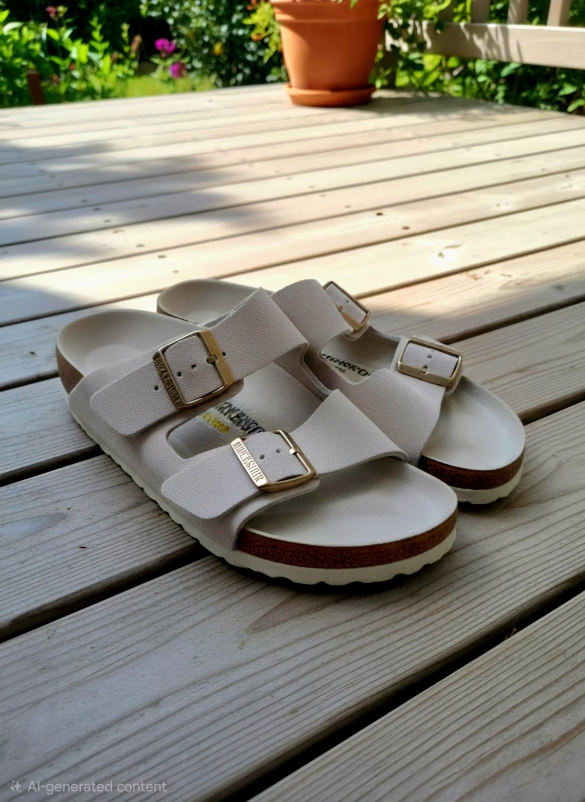 Birkenstock Arizona sandals in the New Beige/Pink Clay
