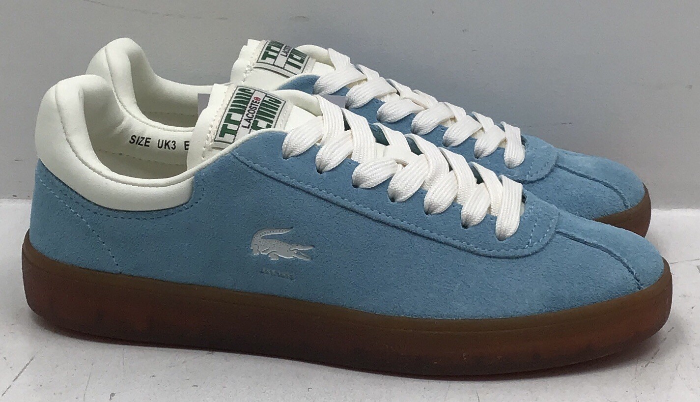 Lacoste Women’s Baseshot Leather Sneakers In Light Blue US Size 5
