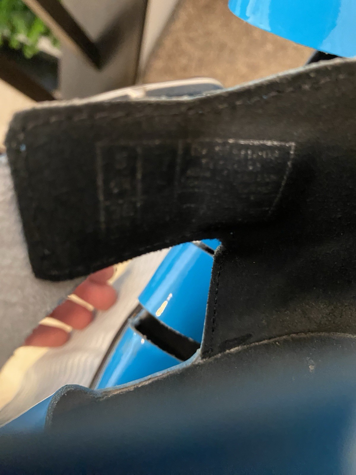 Dr. Martens Women’s Sandals Size 8 Blue Black Patent Leather Strappy Buckle
