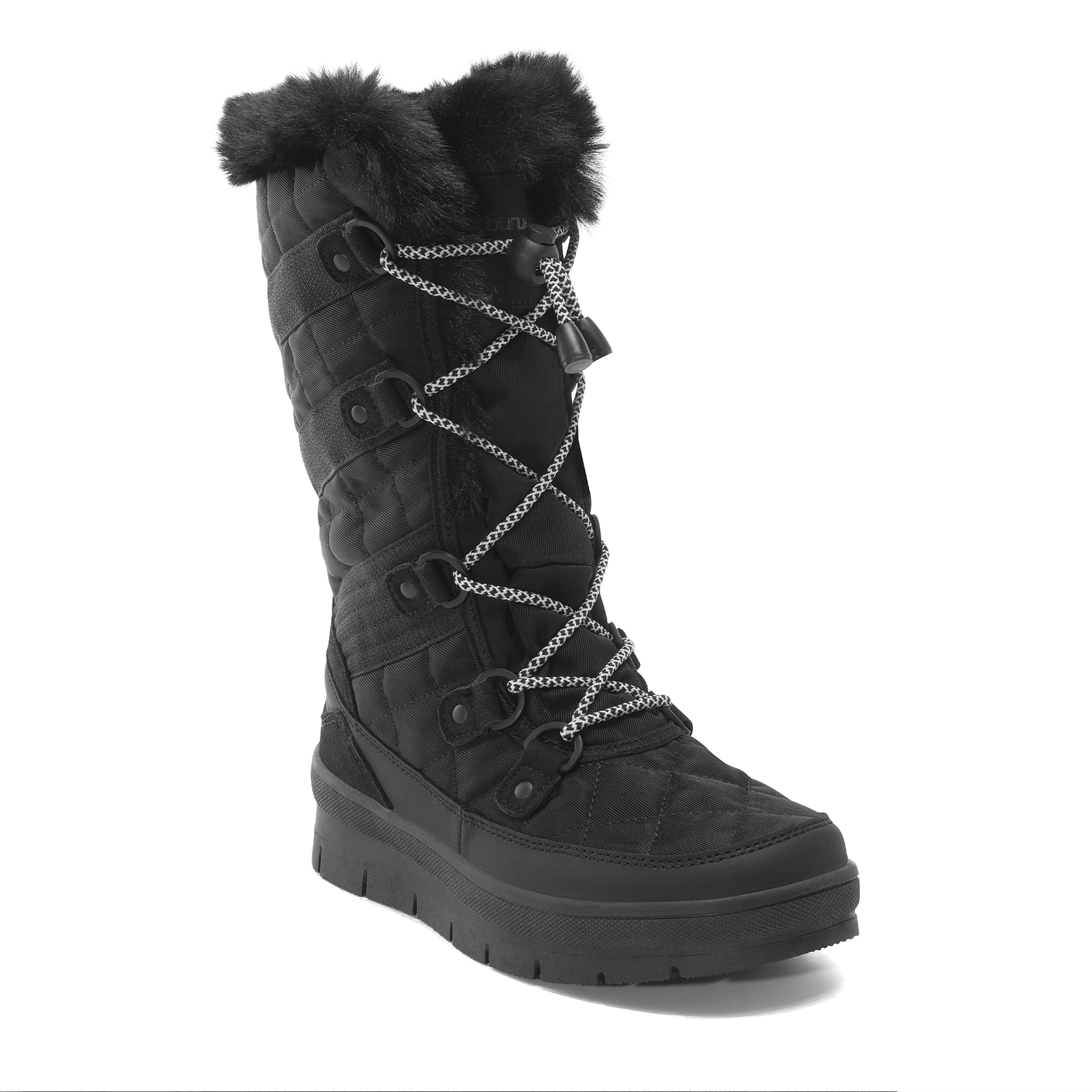 Women’s Snow Boots Soft Warm Fur Lined Lace up Mid Calf Outdoor Indoor Ski Boots