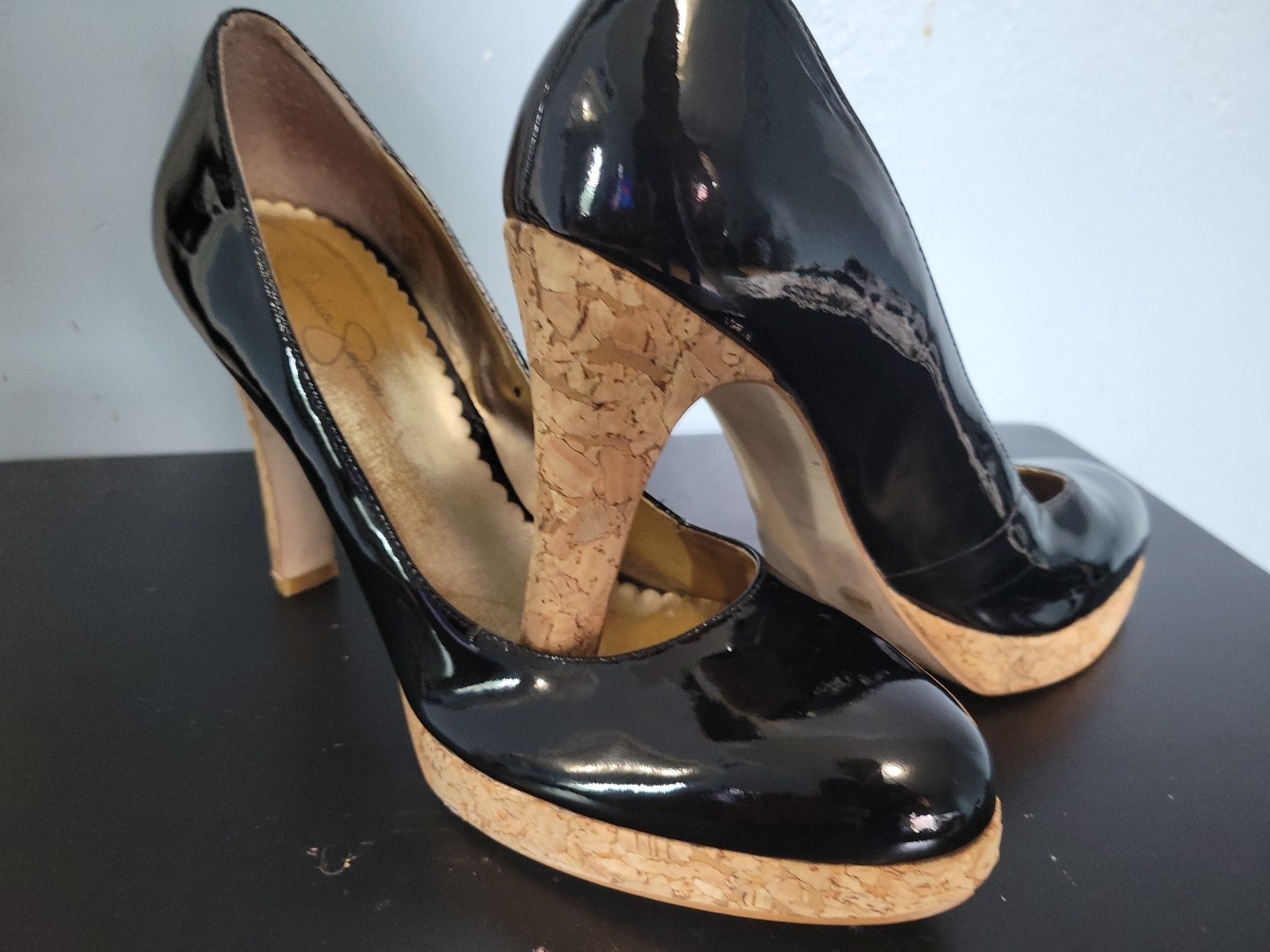 Jessica Simpson Black/ Cork Pumps