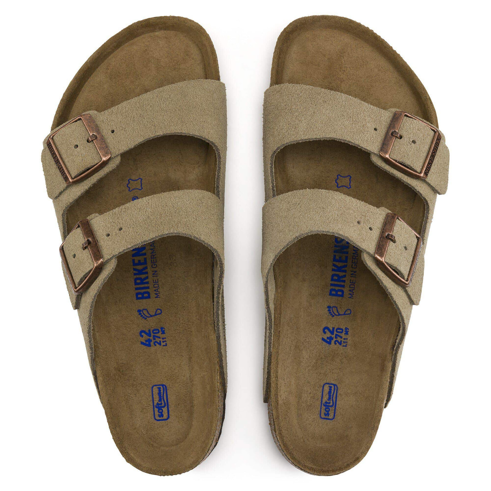Birkenstock Arizona Soft Footbed Sandals Suede Taupe Casual Shoes EU37-45