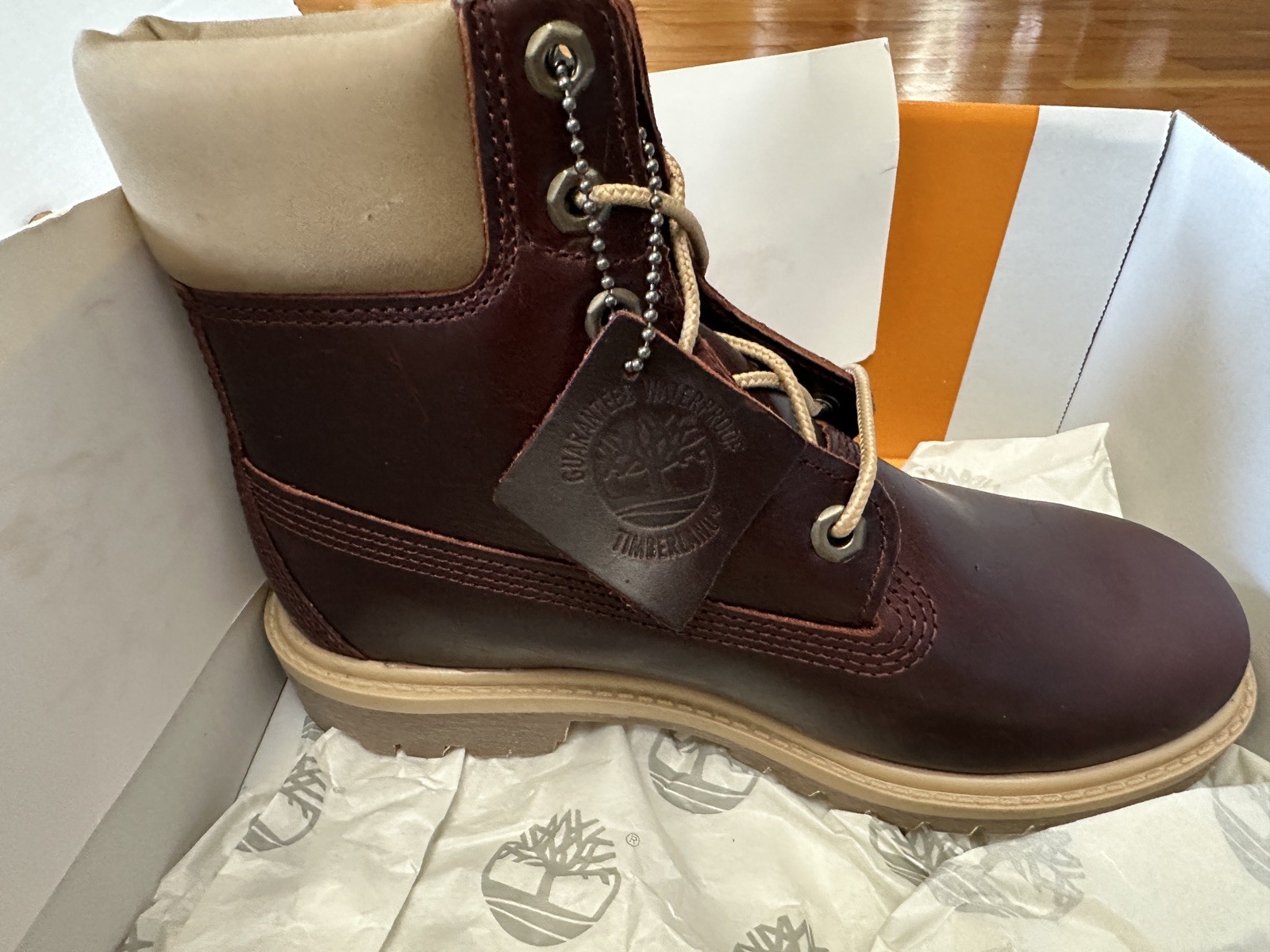 New Timberland Premium 6 In Lace Waterproof Burgundy Full Grain 5.5W Women’s
