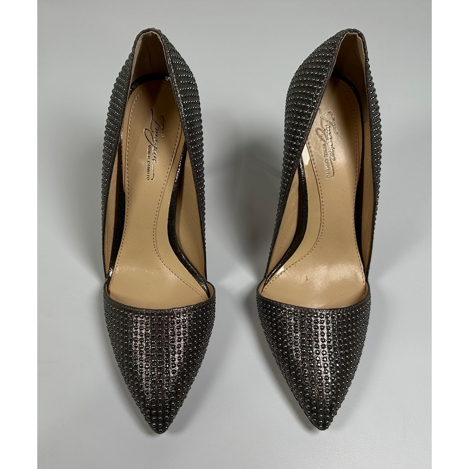 Imagine Vince Camuto Ossie Studded Pumps Anthracite Metallic Size 7.5M NIB #012S