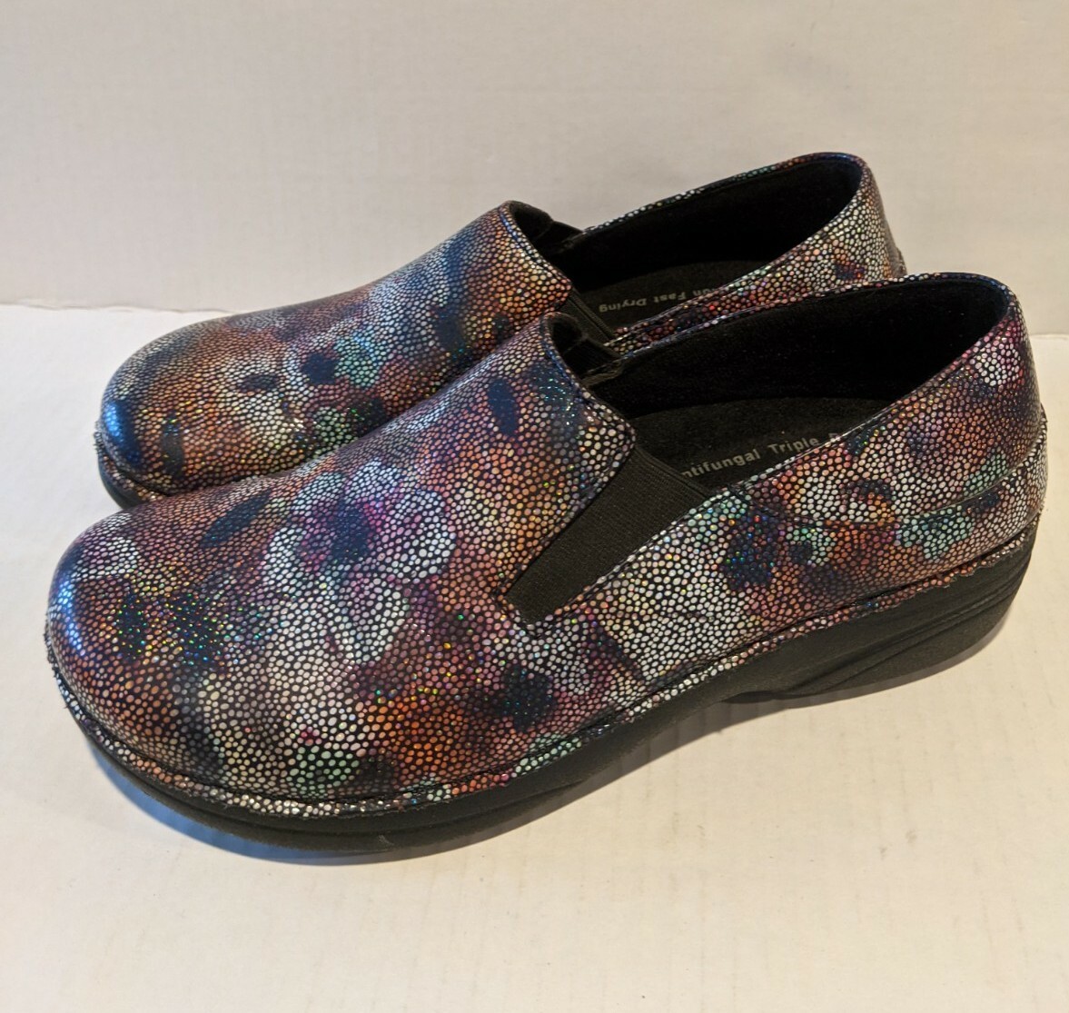 Spring Step Womens Sz 6.5M Freesa Mosaic Floral Flowers Non Skid Resistant Clogs