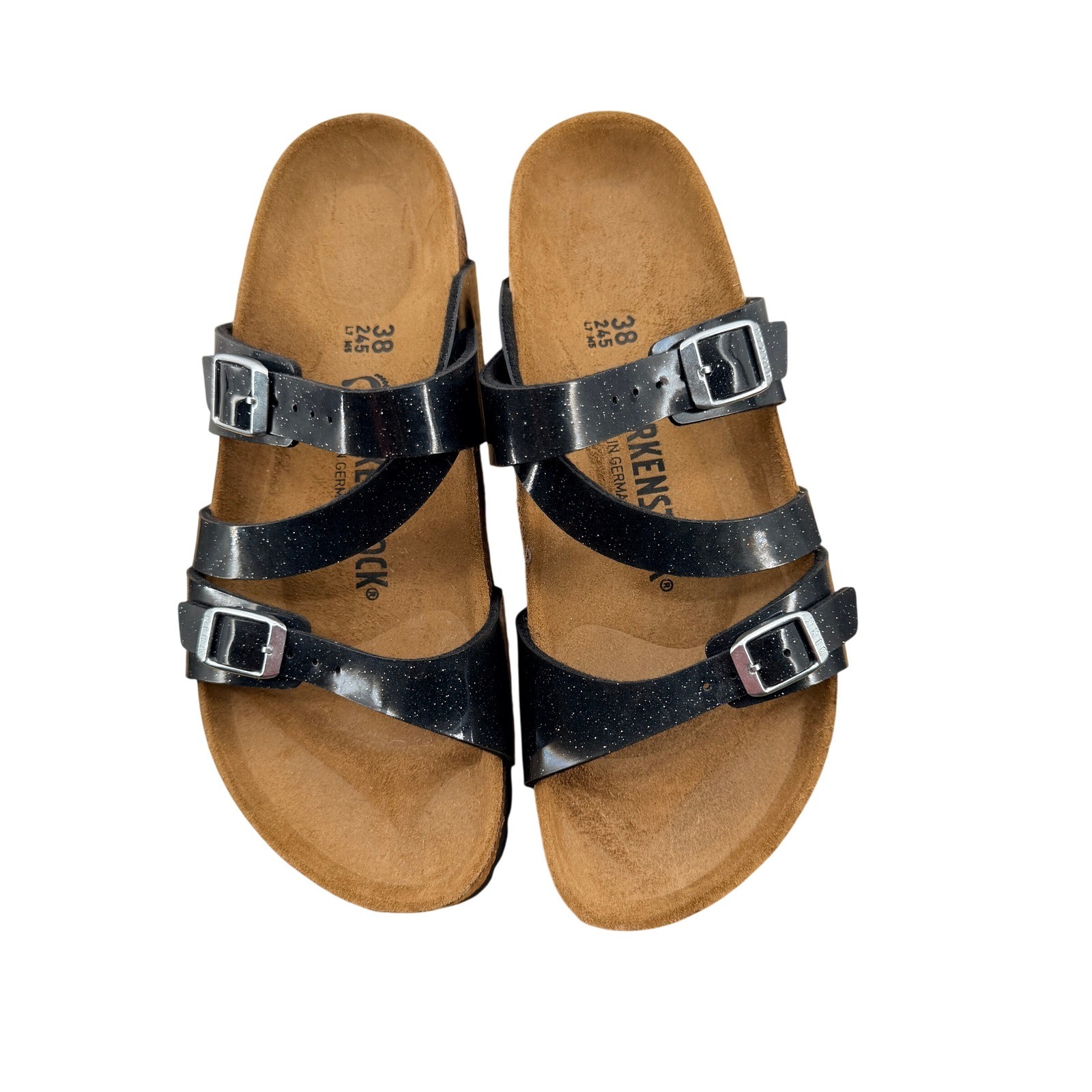 Birkenstock Salina BS Magic Galaxy Black Glitter Sandals 38 L7 Narrow 1023937