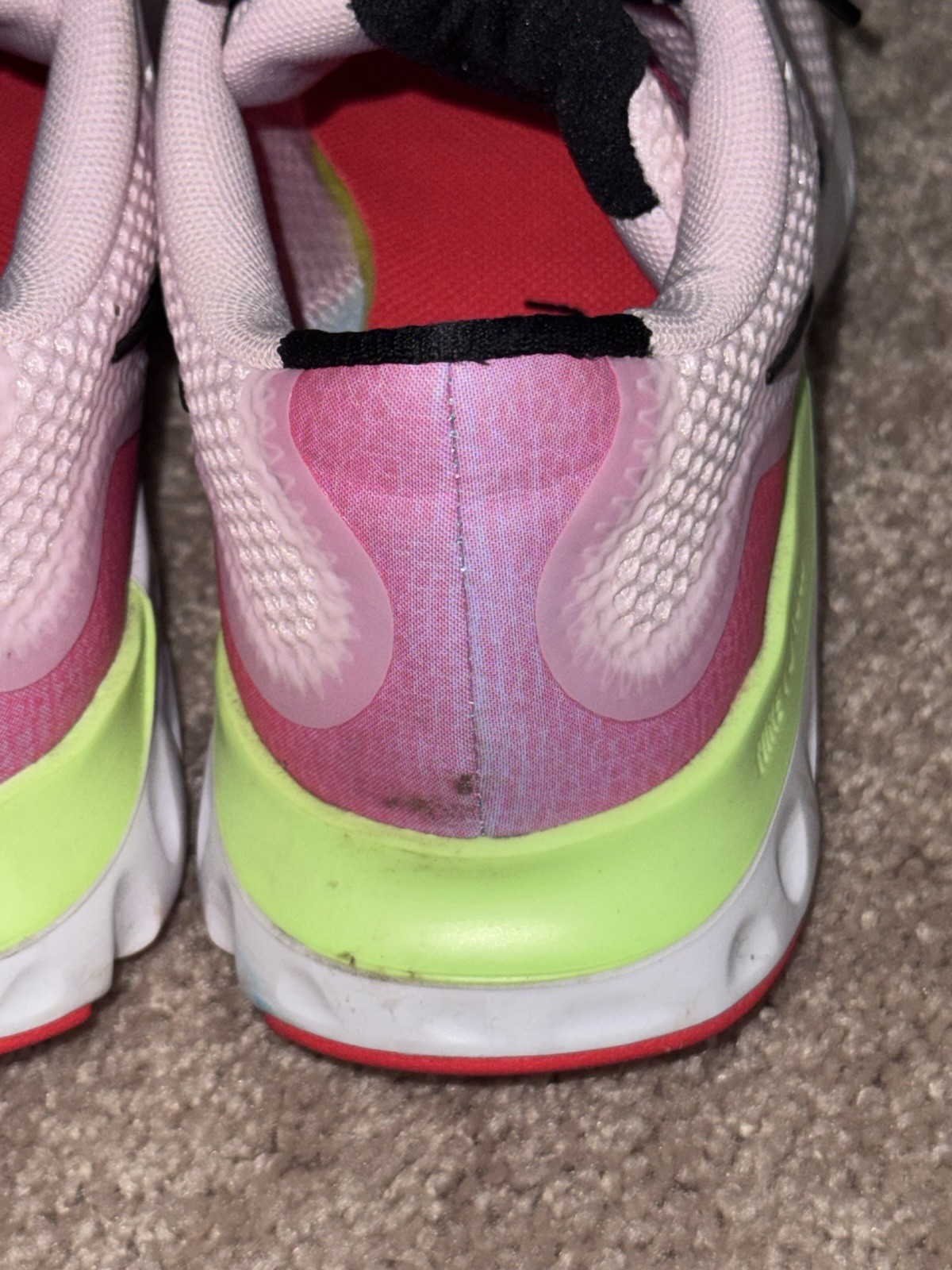Nike Renew Run Size 5.5 “Light Pink Neon Green White Black” CW5637-600