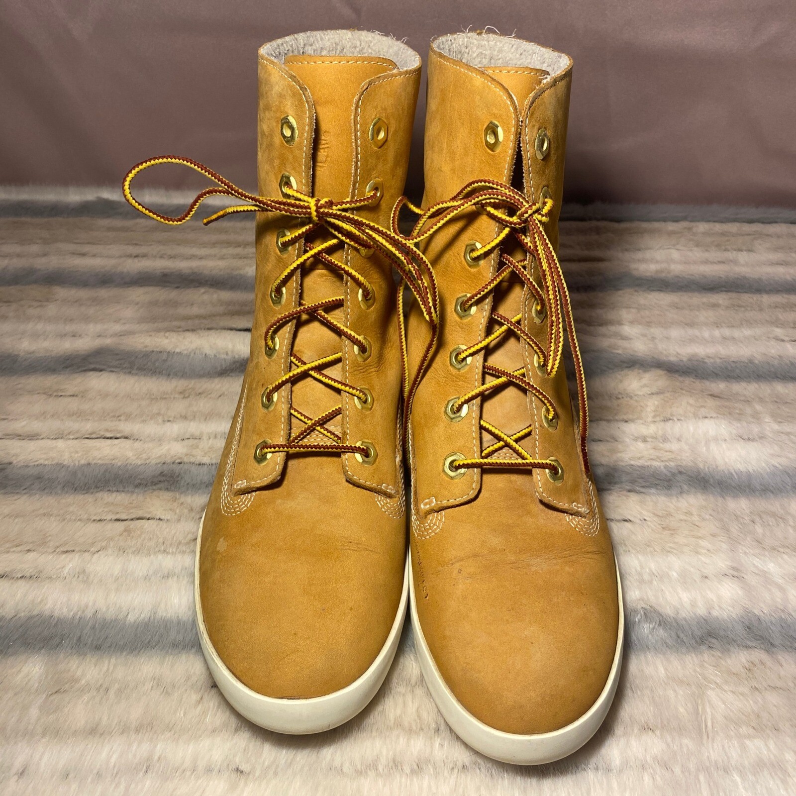 Timberland Earthkeepers Glastonbury Fleece Lace-Up Boots, size 9 VGUC