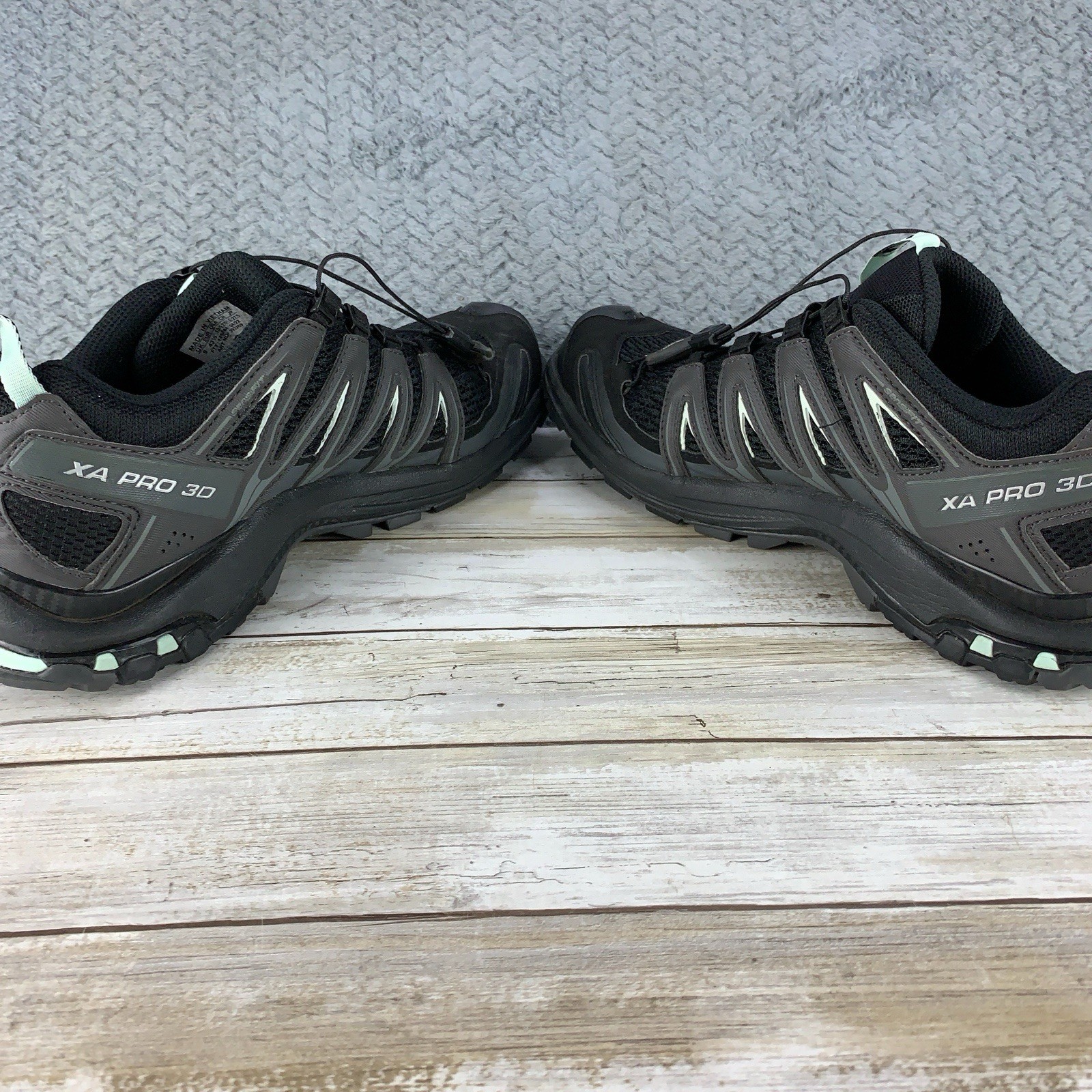 Salomon XA Pro 3D Black Trail Running Shoes Cinch Lace Contagrip Womens SZ 10.5