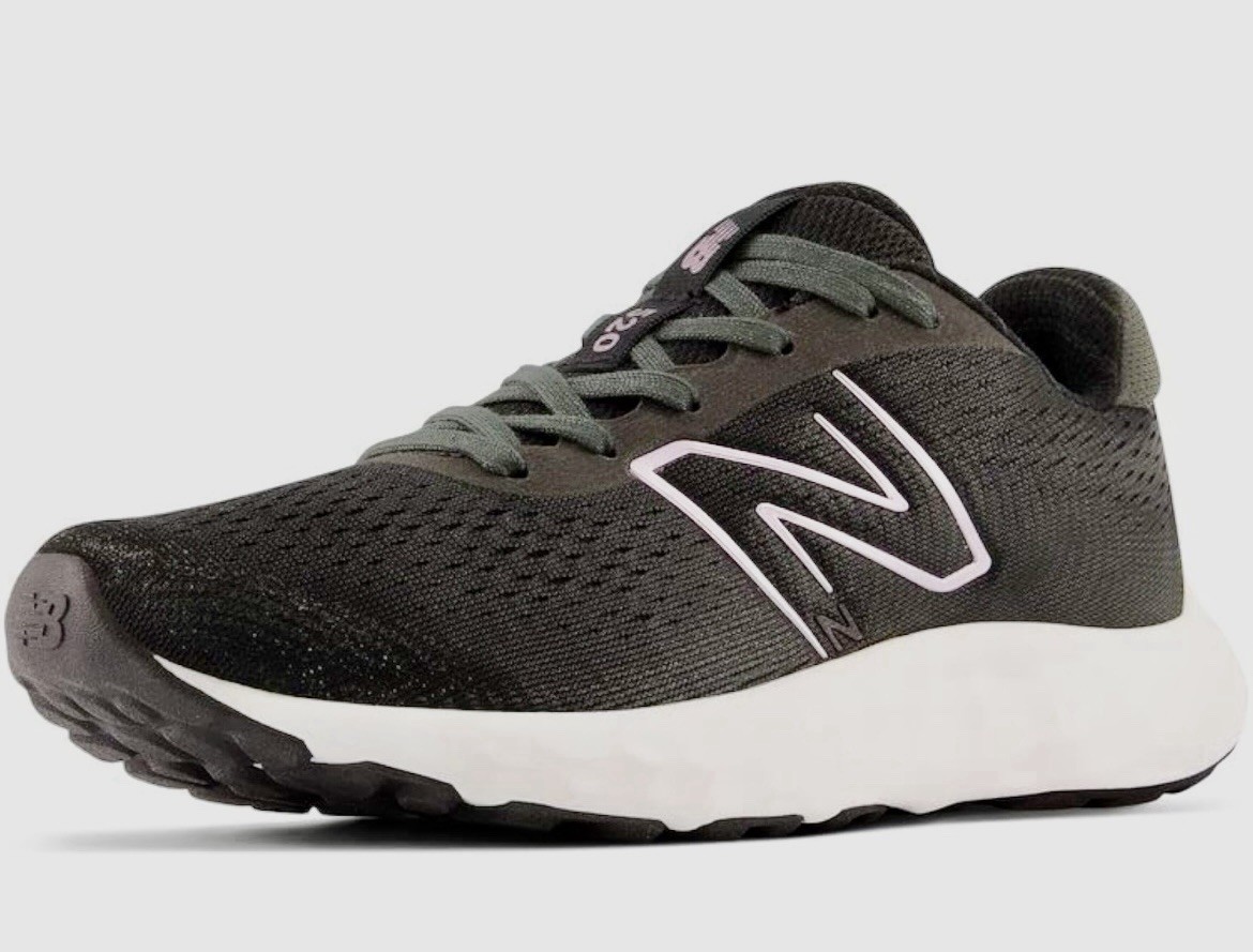 New Balance Women’s 520 V8 Black/White/Pink Mesh Low Top Lace-Up Running