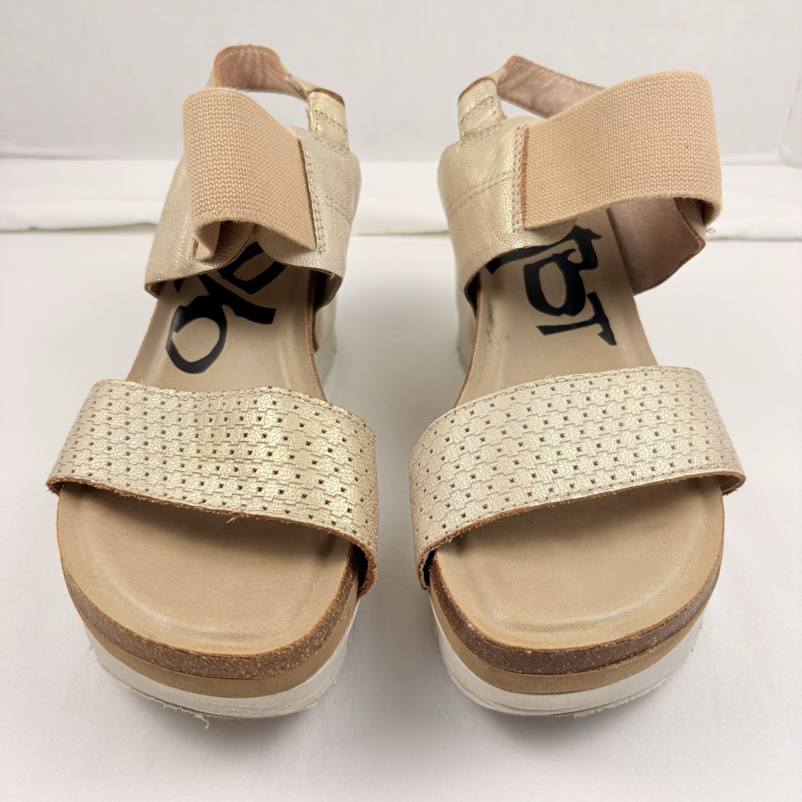 OTBT Moon Child Leather Metallic Platform EVA Wedge Heels Women’s Size 8.5 VGC