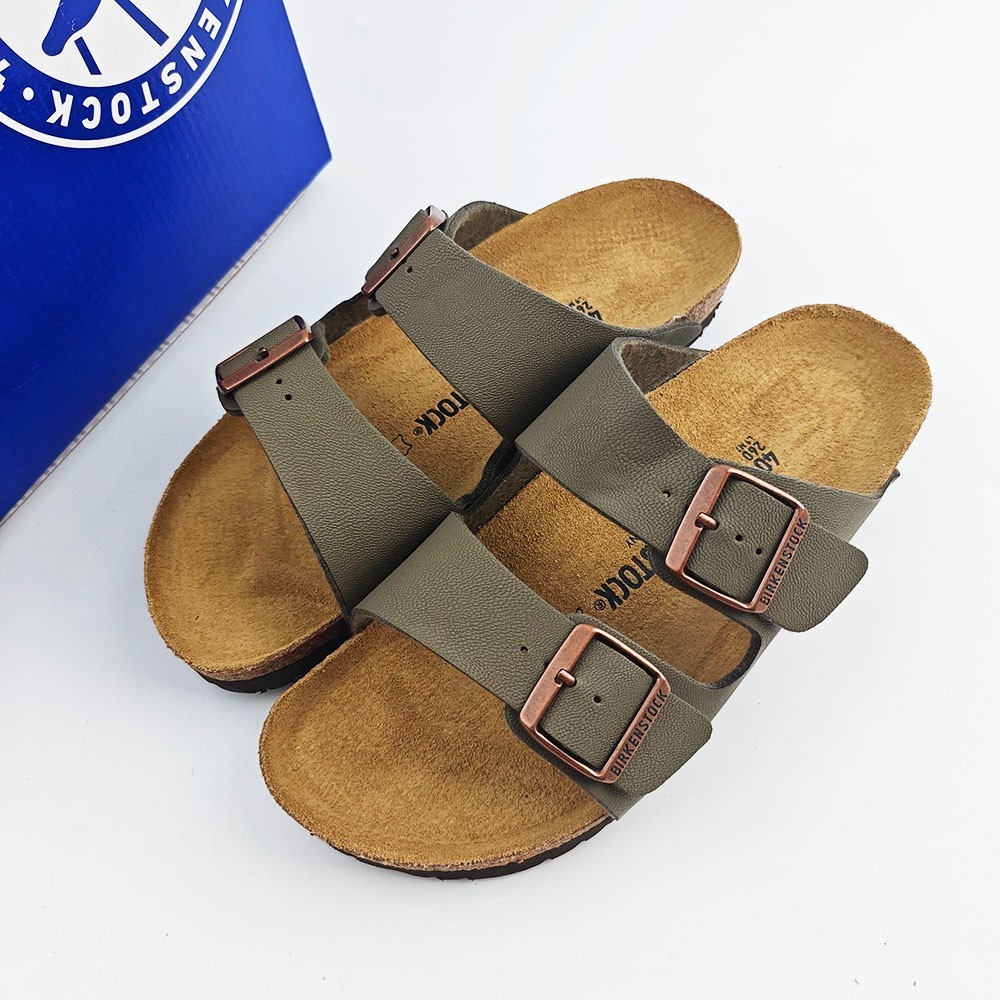 Birkenstock Arizona Stone Birkibuc Leather Unisex Sandals Size EU 37-45
