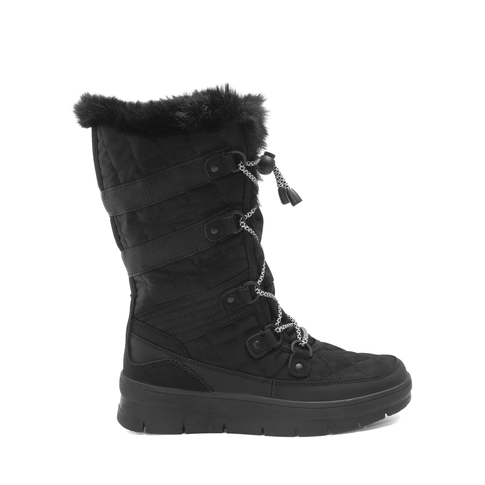 Women’s Snow Boots Soft Warm Fur Lined Lace up Mid Calf Outdoor Indoor Ski Boots