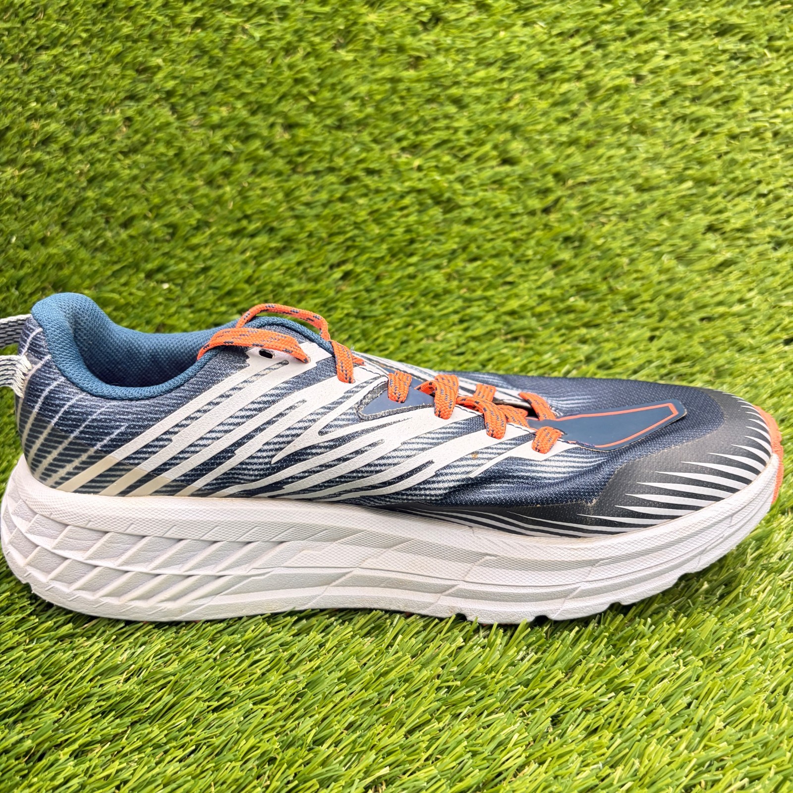 Hoka One One Speedgoat 4 Womens Size 8 Blue White Athletic Running Shoes Sneaker