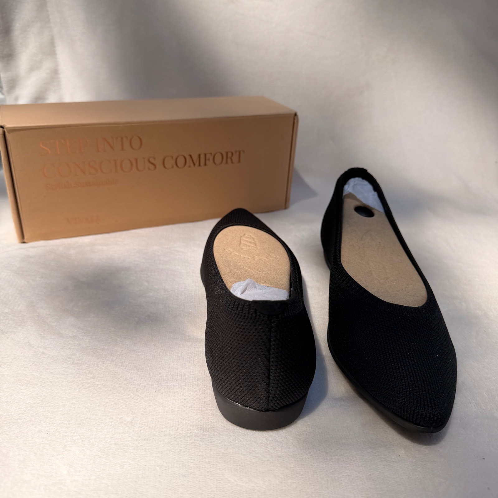 VIVAIA Aria Cloudwalker Black Flats | EU 39 / US 8
