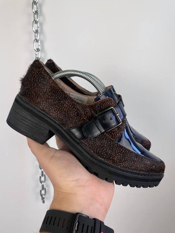 women clarks loafers brown leather 38 #7A0B