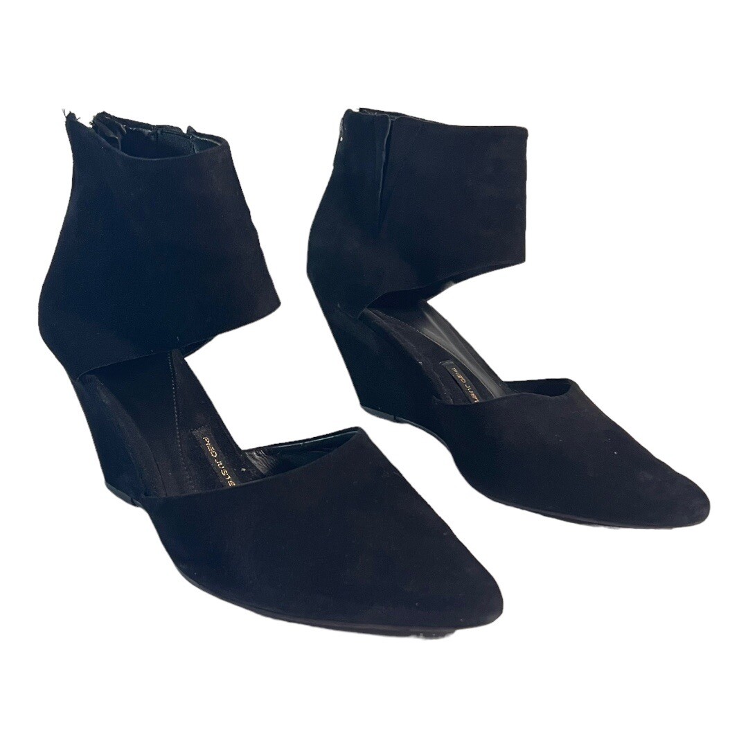 Pied Juste Womens Size 40 US 9 Black Suede Eclissare Wedges