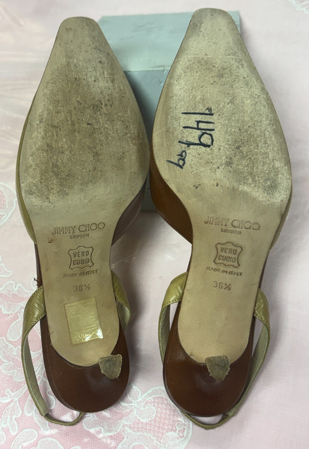 Jimmy Choo for Anya Hindmarch-Women-Beige/Brown heel Shoesd.Us Sz-6/Eur-36,5.Ita