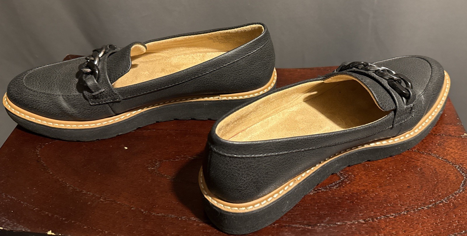 Naturalizer N5 Comfort Shoes Womens 7 M Gadget Loafers Flats Black Slip On