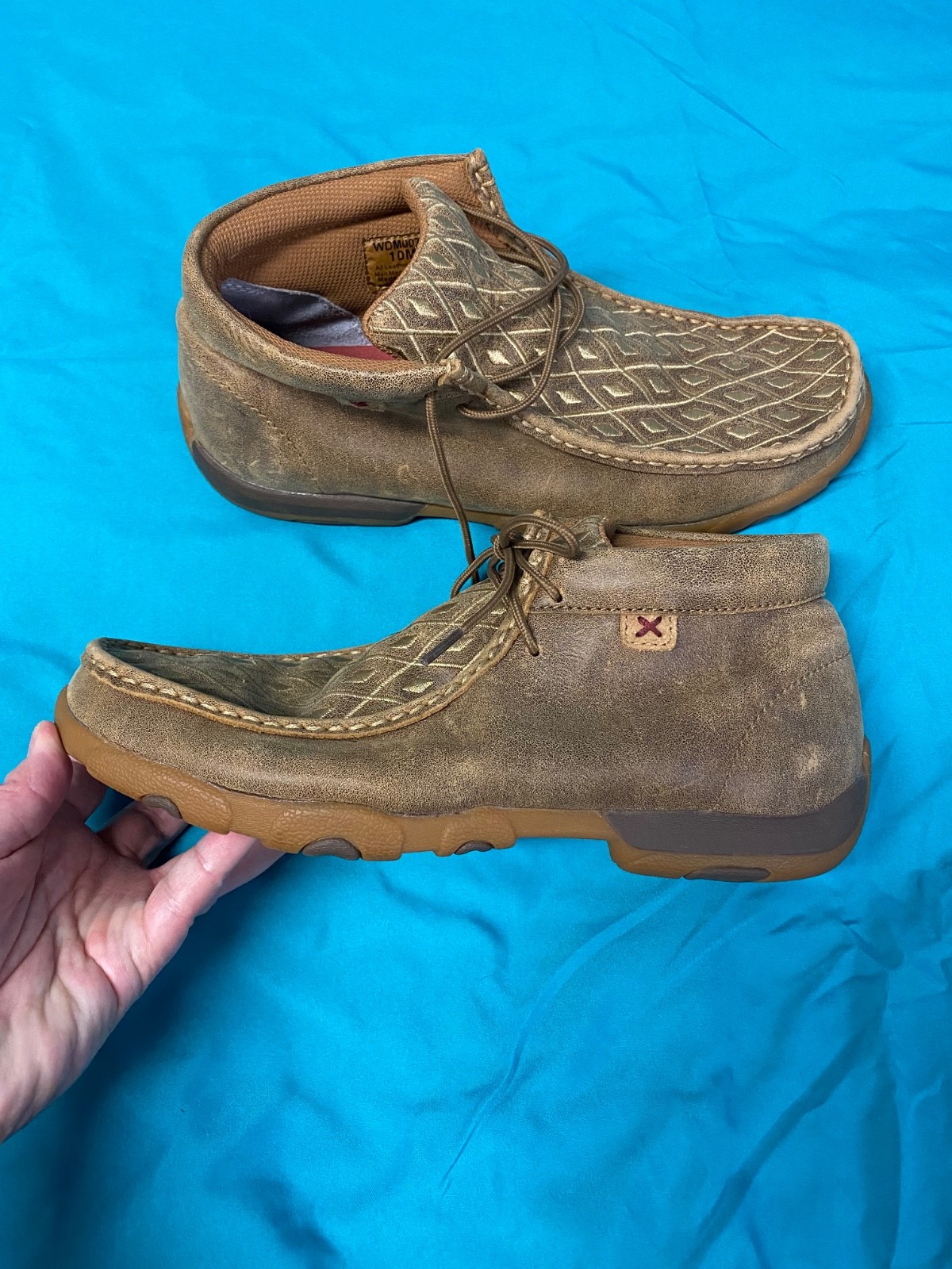 TWISTED X Woman 10M Driving Moccasins Bomber/Tan Size: 10 Width: M