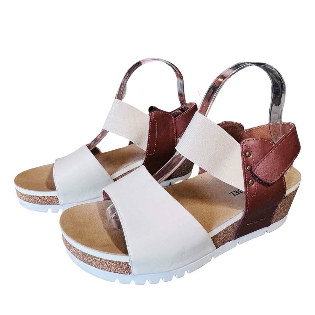 Josef Seibel Women’s Sz 7.5 Wedge Sandal Quinn Creme Multi Leather