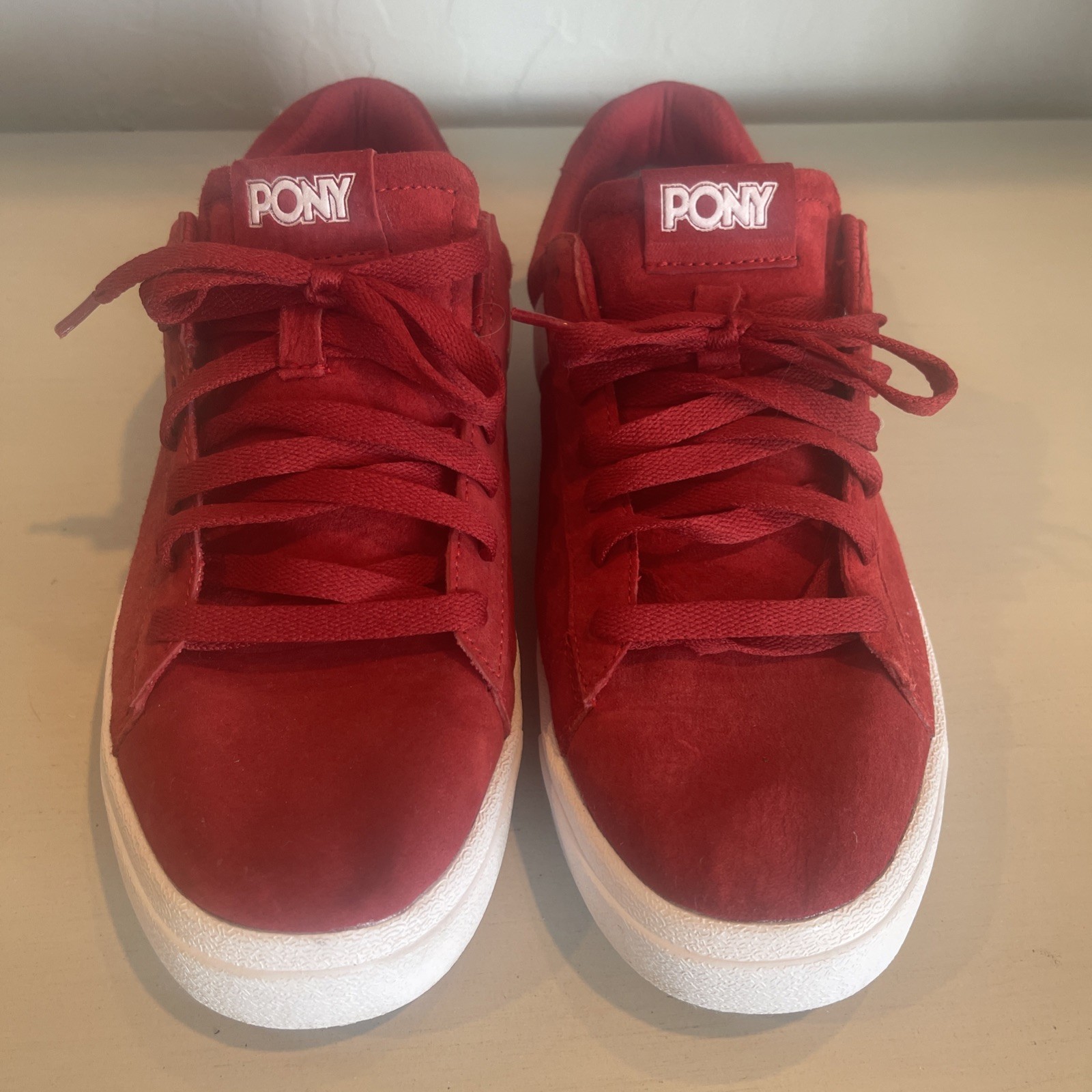 PONY Classic Low Shoes Men’s Size 10 or Womens Sneakers Red/White Stripe CLEAN🔥