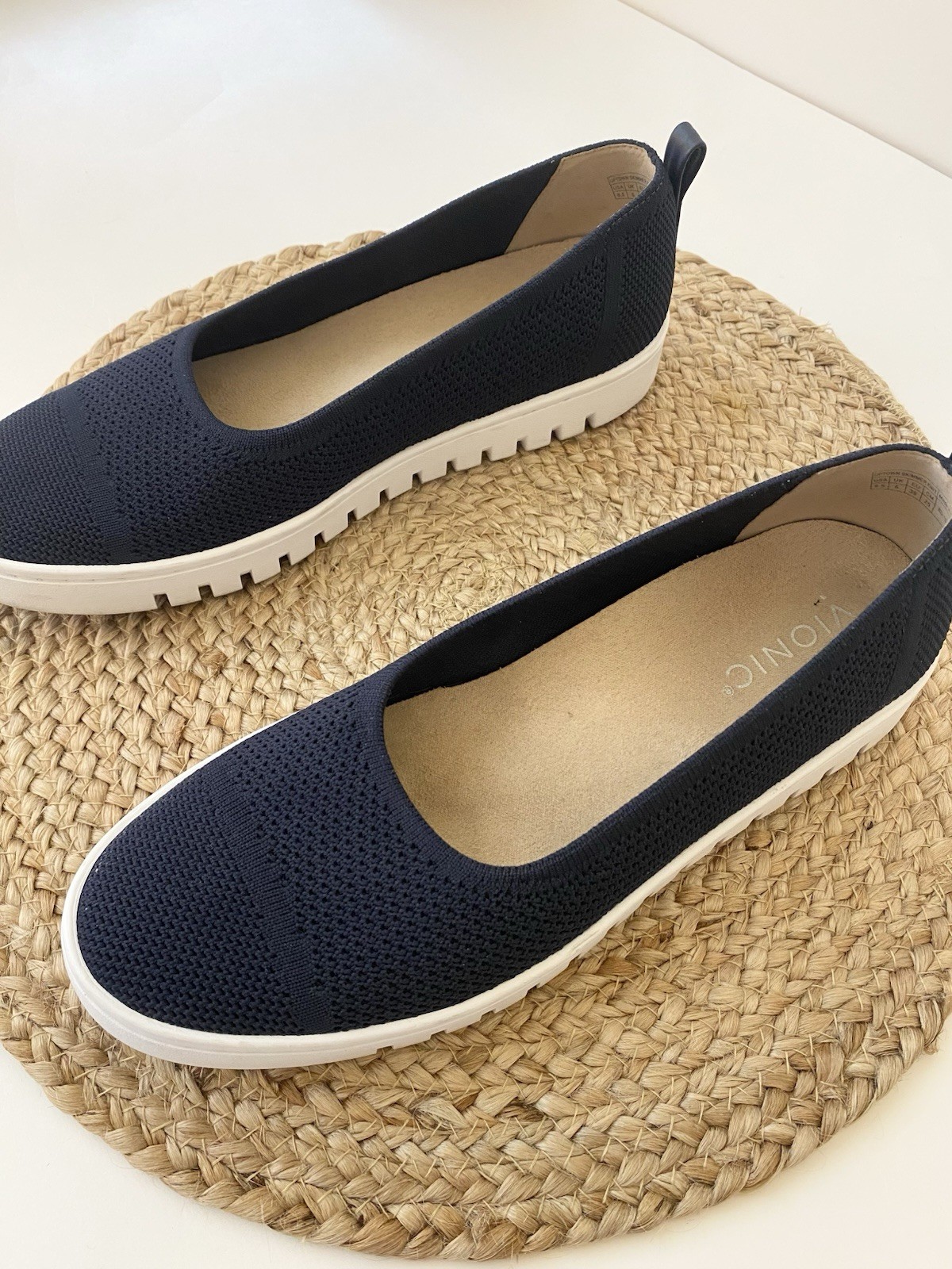 VIONIC Uptown Skimmer Knit Slip-On Comfort Shoe in Navy – 8.5