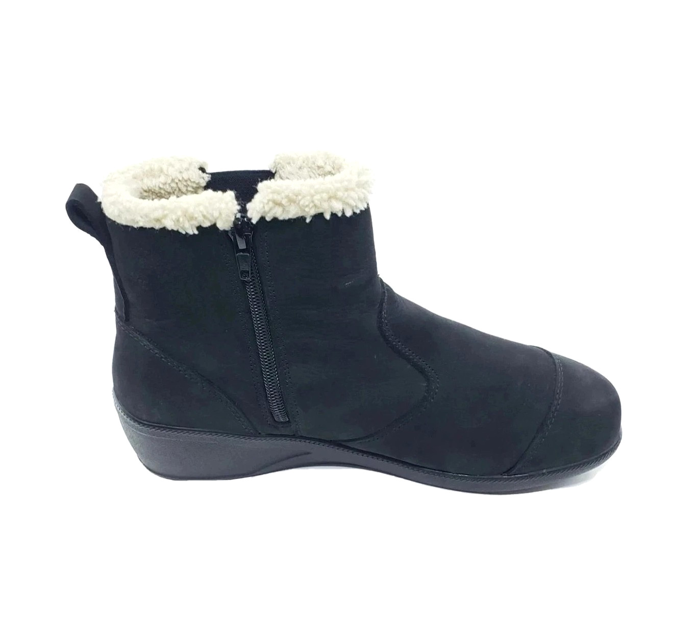 Drew Jayla Womens Boots Black Leather Shearling Lined Comfort Ankle Size 8.5 W