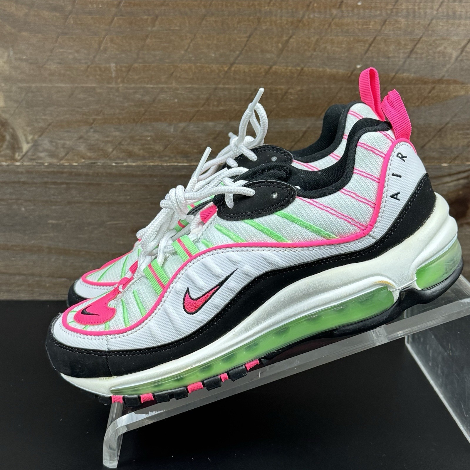 Women’s Nike Air Max 98 Watermelon Pink White Green Black CI3709-101 Size 7