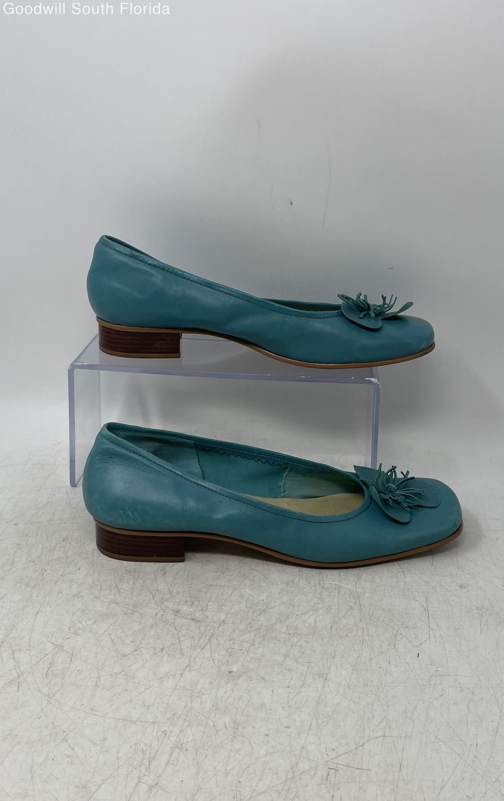 Etienne Aigner Womens Gardener Green Square Toe Slip-On Ballet Flats Size 7 M