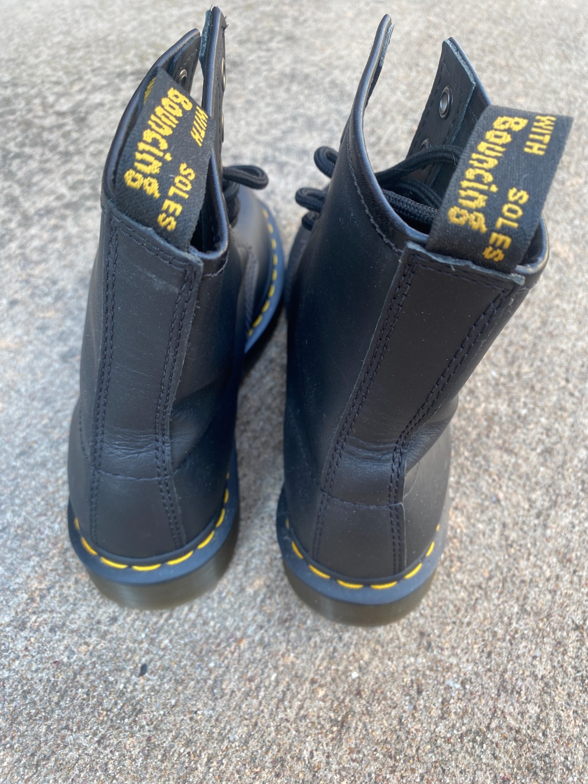 Women’s Doc Martins Black Smooth Leather Lace Up Boots, Size 8