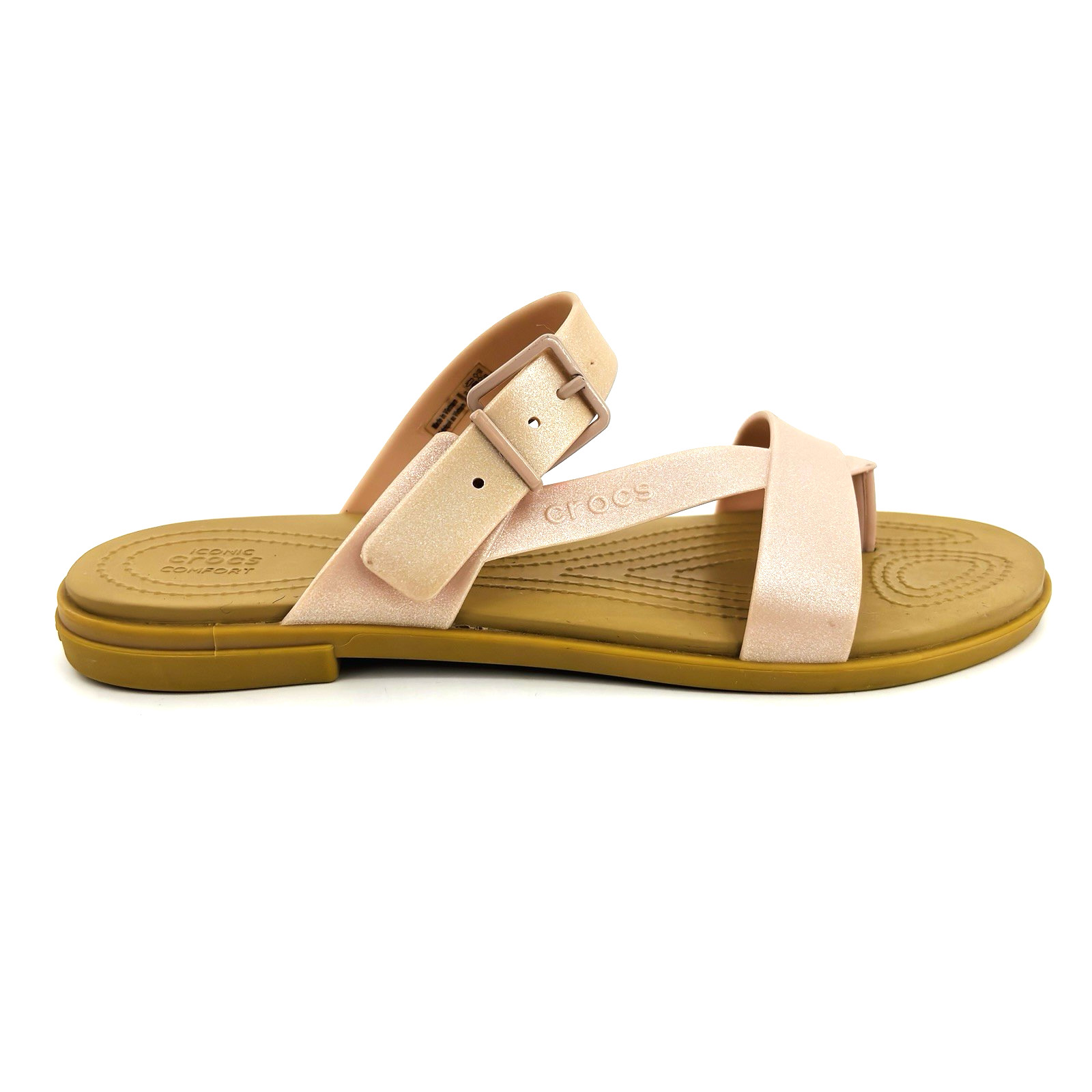 Womens 10 Crocs Iconic Tulum Toe Post Pink Casual Summer Sandals Shoes 208666