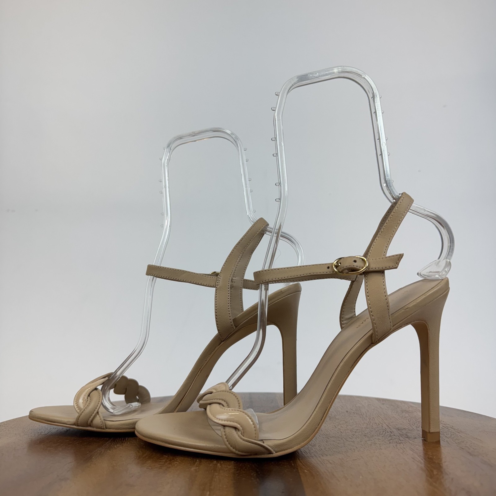 Womens Stuart Weitzman Dancer Twistie 100 Beige Strappy Heel Sandals Size 11 B