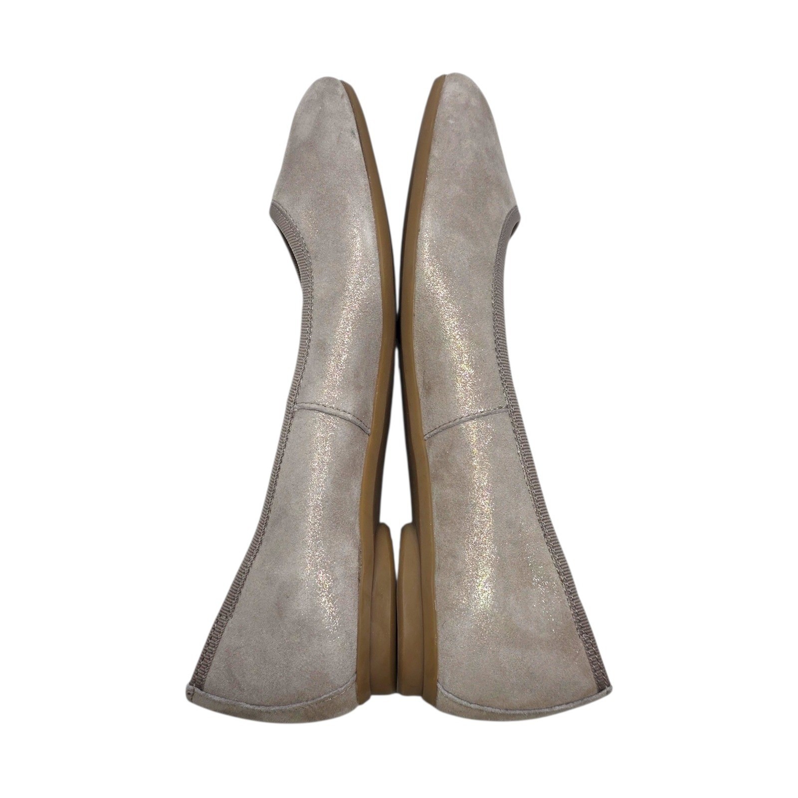 Paul Green Taupe Metallic Suede Ballerina Flats Made in Austria Size 6.5 US $395