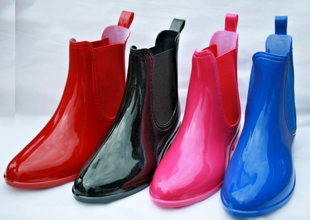 Womens Unlined Rubber Rain Boots Choice of Black Fuchsia Red Royal 6 7 8 9 10 11