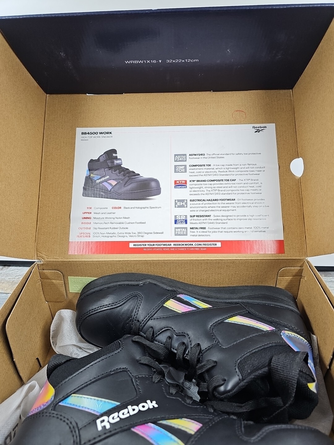 Reebok Womens BB4500 Black Work & Safety Shoes Shoes Us 7 Medium (B,M)