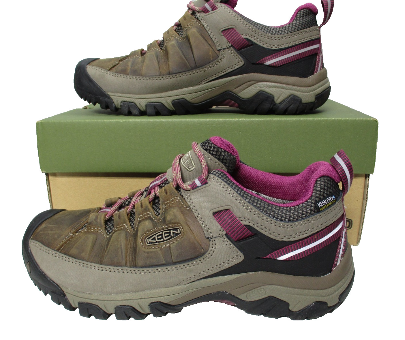 KEEN Womens Sz 10 M Targhee III Waterproof Hiking Shoes Brown Leather