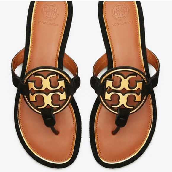NIB Tory Burch Metal Miller Sandal Black Navy Tan White Pink Green Yellow 6 – 10