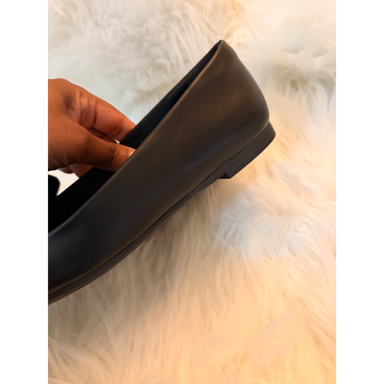 Musshoe Pointed Toe Flats Women Size 6 Black Excellent Minimalist Slip On Shoes