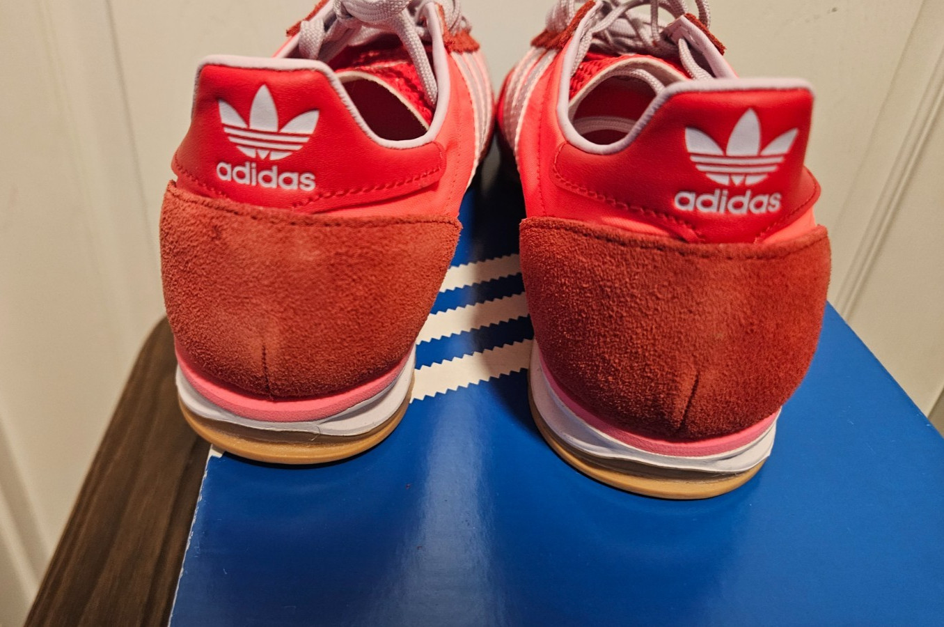 adidas SL 72 OG Solar Red Lavender + White Sneakers JH7392 Women’s 7 New in B