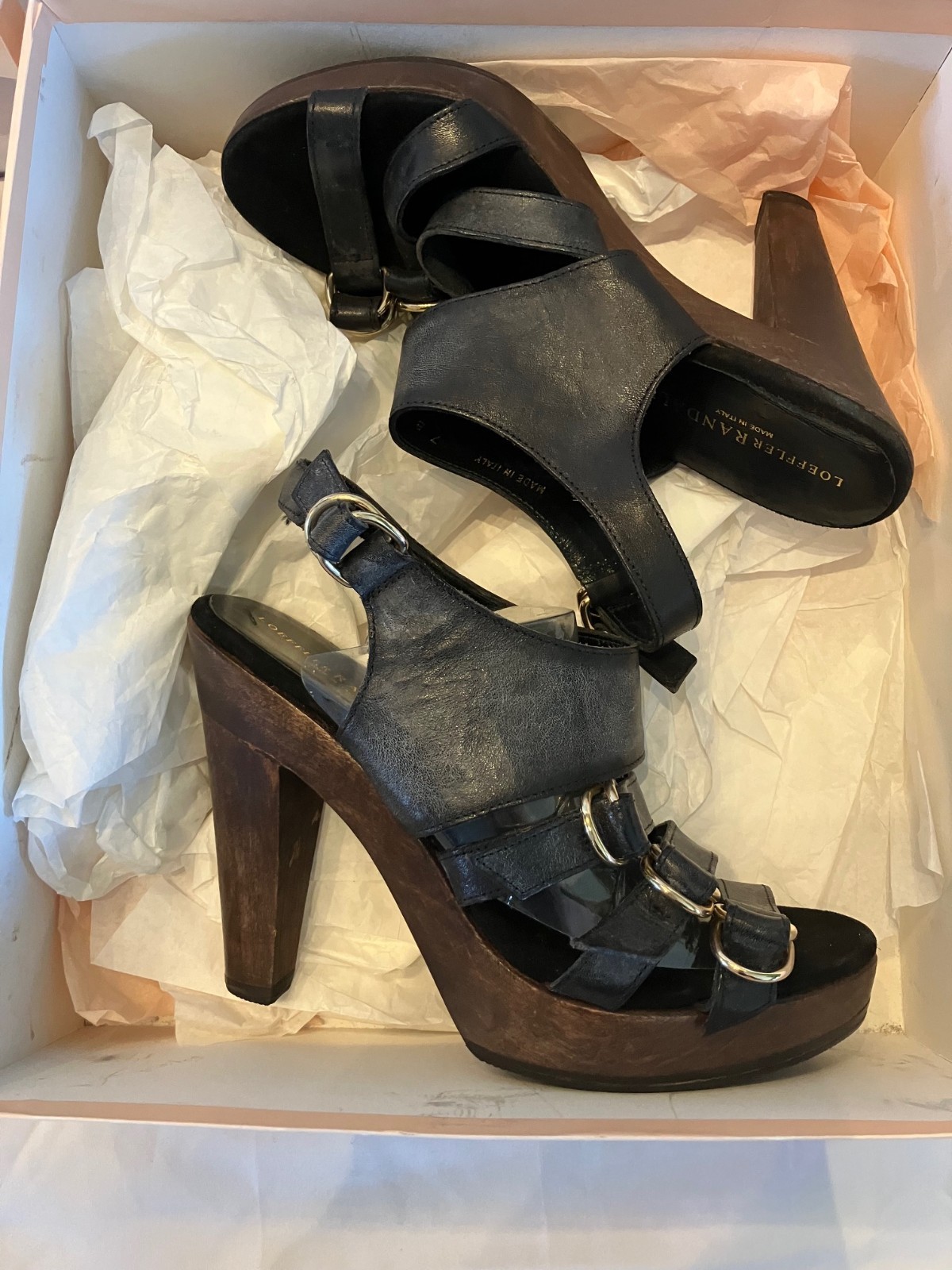 LOEFFLER RANDALL High Heel Shoes Size 7 B Black (Also Available in Natural) Box
