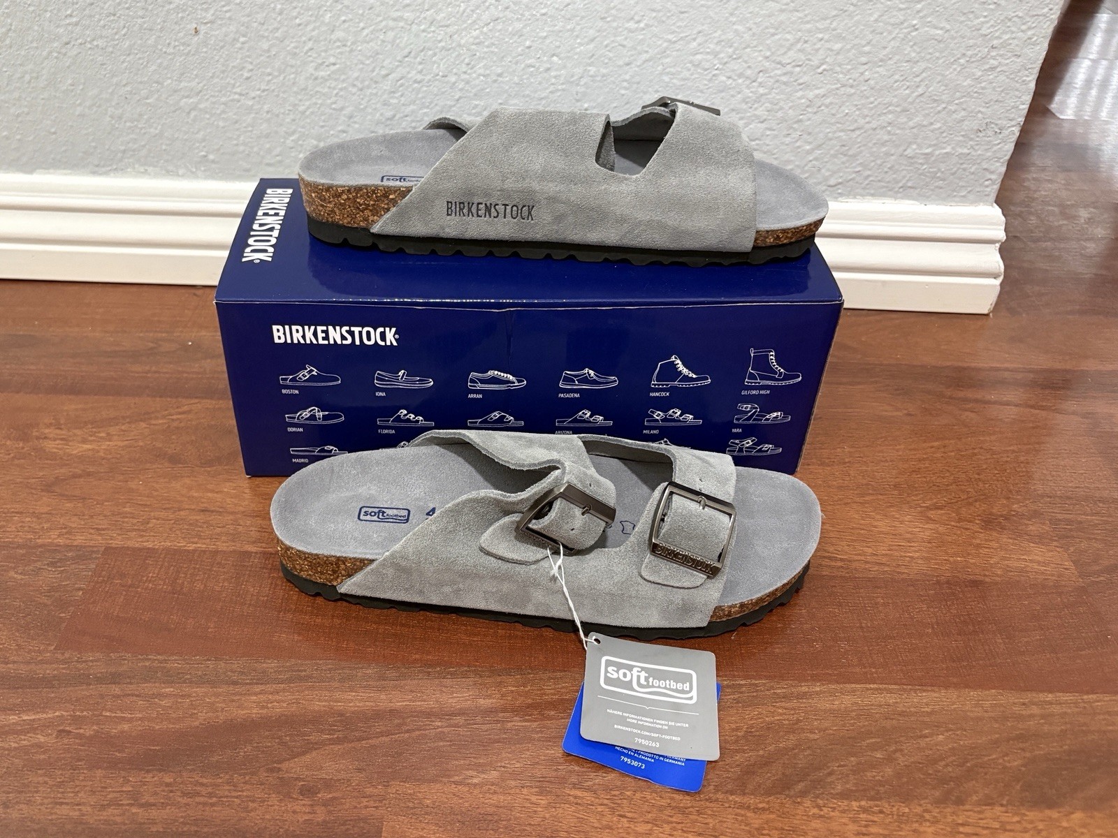 Grey Birkenstock Arizona Suede – Mens 9 / 42 EU